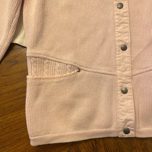 COTTON QUILT BUTTONED DOWN SWEATER L - Picture 2 of 6